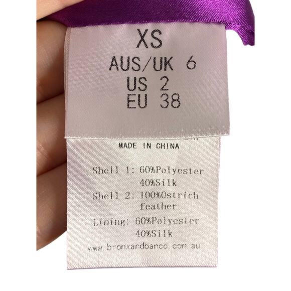 Bronx and Banco Odessa Silk Feathered Mini Blazer Dress Cocktail Party Sz 2 - Picture 11 of 12